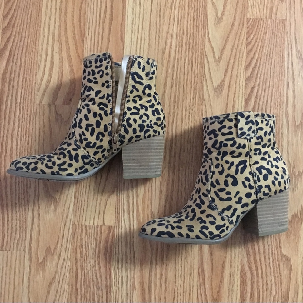 Leopard print booties